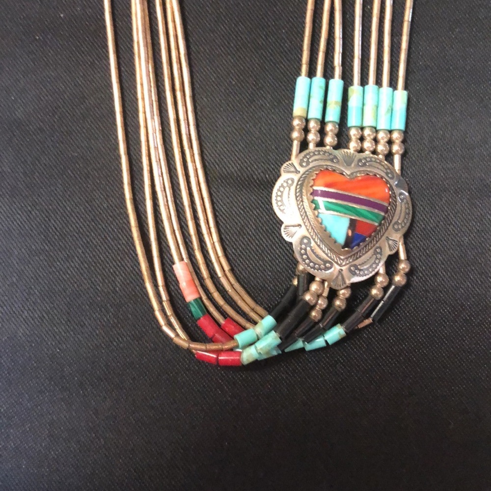 Sterling silver Necklace and w/earrings Beautiful Indian made got it in Arizona